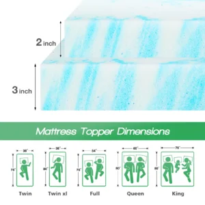 2-3 Inch Gel Memory Foam Mattress Topper